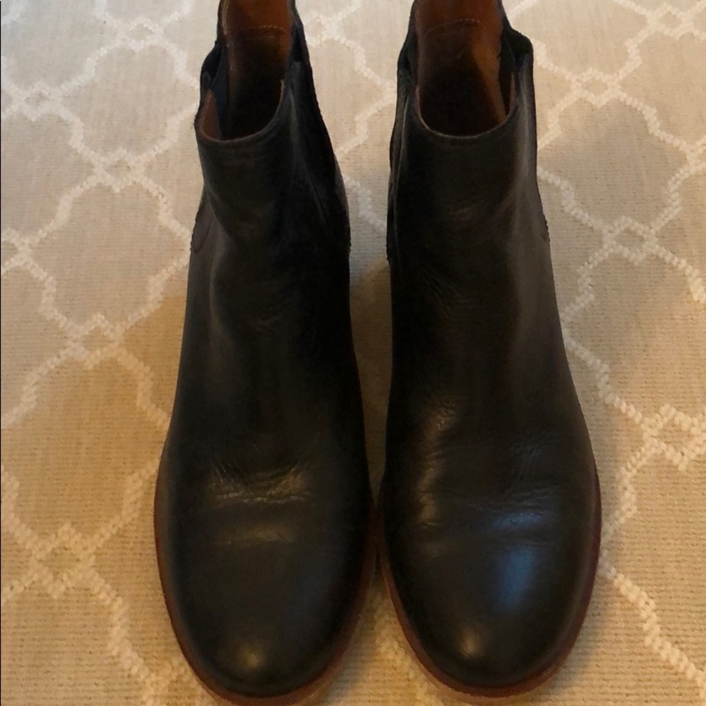 Cork ease black leather boots from anthropology